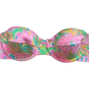 LILLY PULITZER Strapless Multi-Color Women’s Bikini Top Size Small